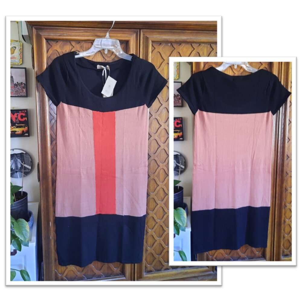 'Reese' Color-Block Knit Sweater Dress NWT! - Size S